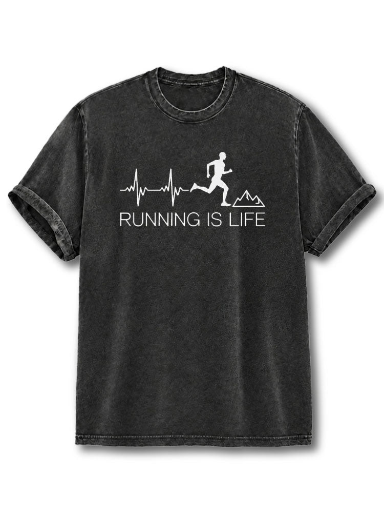 Running Is Life Washed T-Shirt