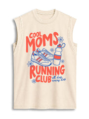 Cool Moms Running Club Vintage Washed Cotton Tank Top