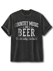 Country Music Beer Washed T-Shirt