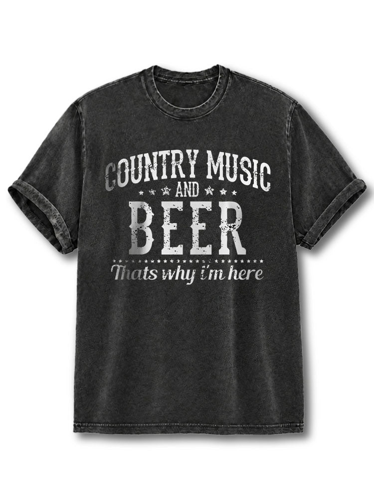Country Music Beer Washed T-Shirt