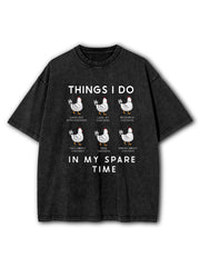 Things I Do In My Spare Time Washed T-Shirt