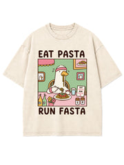 EAT PASTA RUN FASTA Washed T-Shirt