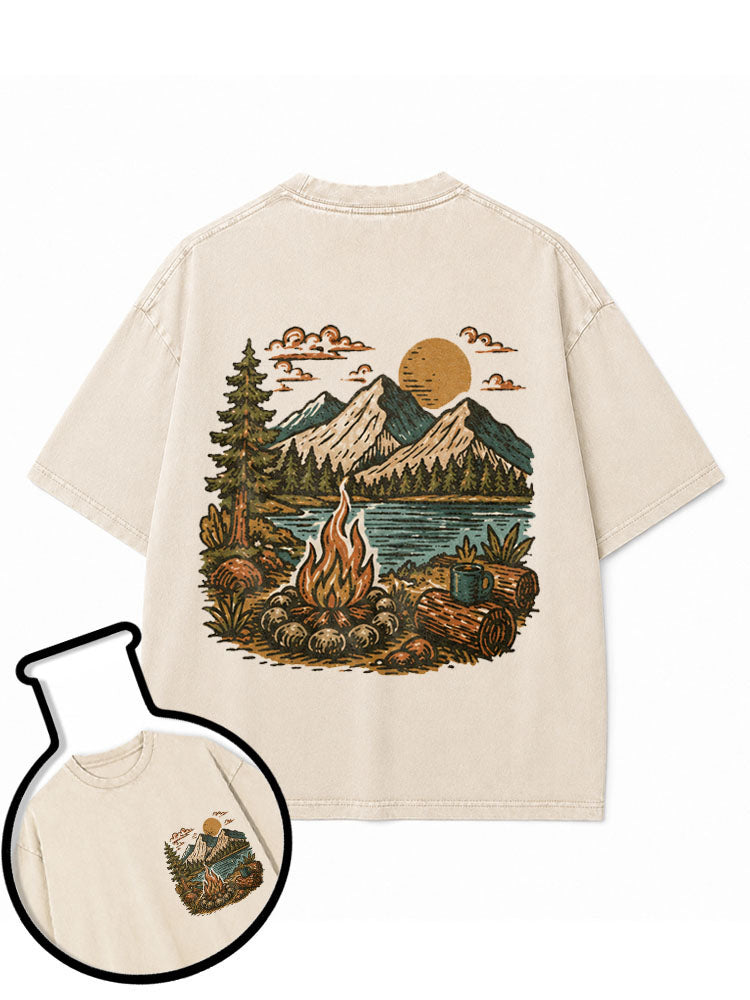 Lakeside Camping Nature Washed T-Shirt