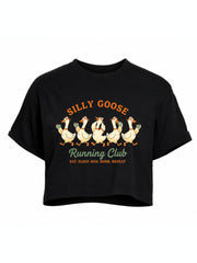 SILLY GOOSE Running Club Crop Tops
