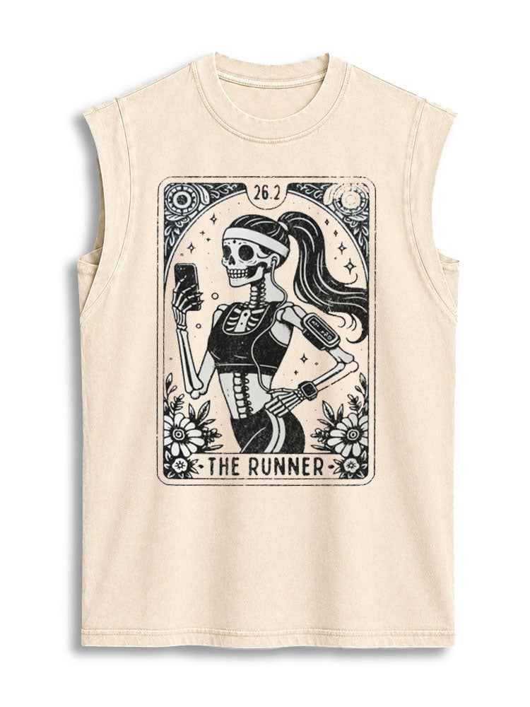 Running Skeleton Vintage Washed Cotton Tank Top