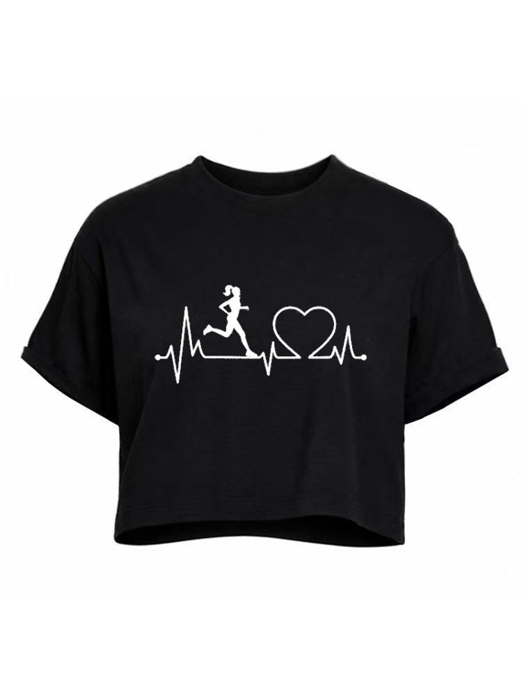 Running Heartbeat Crop Tops