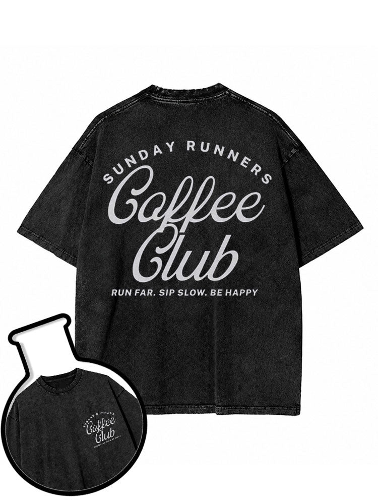 SUNDAY RUNNERS COFFEE CLUB Washed T-Shirt