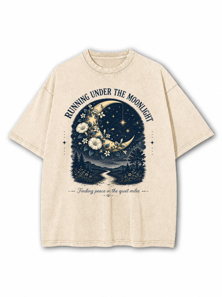 Running Under The Moonlight Washed T-Shirt