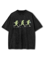 Jogging Frogs Washed T-Shirt