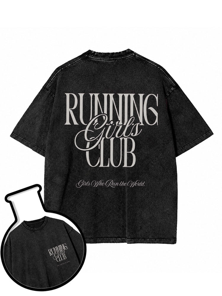 Running Girls Club Washed T-Shirt