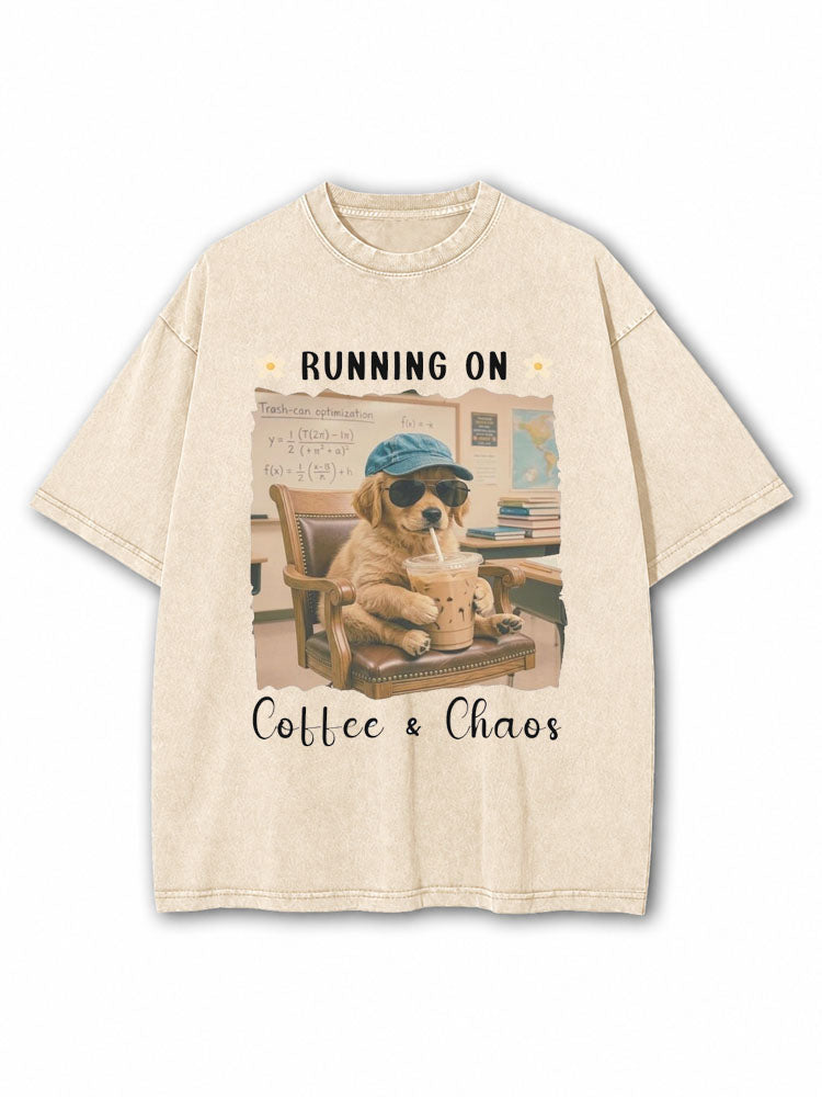 Running On Coffee and Chaos Washed T-Shirt