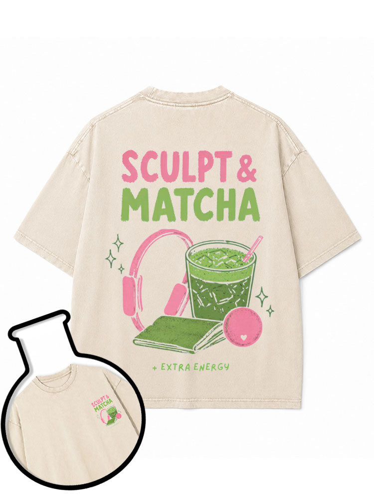 SCULPT & MATCHA Washed T-Shirt
