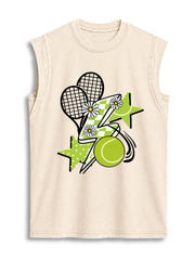 Tennis Club Vintage Washed Cotton Tank Top