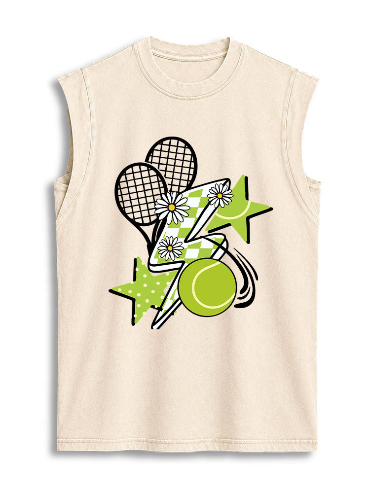 Tennis Club Vintage Washed Cotton Tank Top