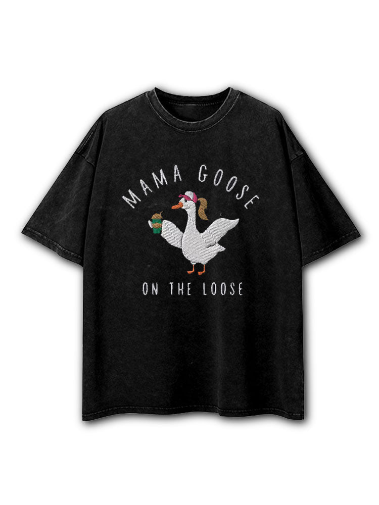 Mama Goose on The Loose Washed T-Shirt