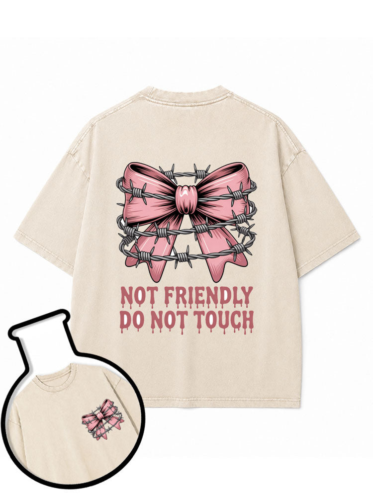 Not Friendly Do Not Touch Washed T-Shirt