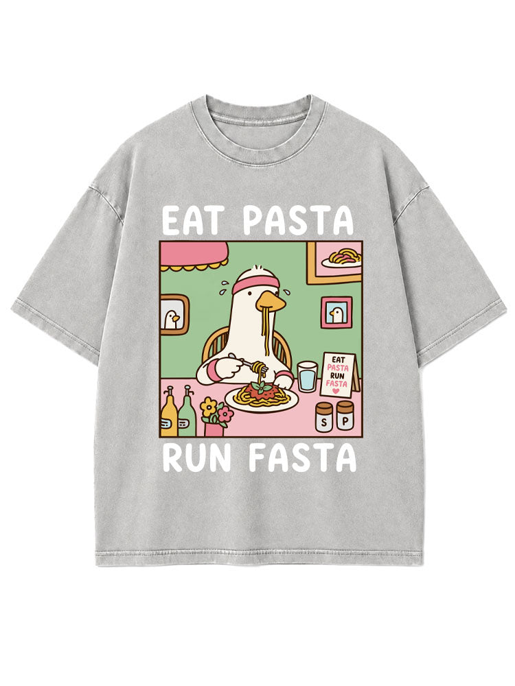 EAT PASTA RUN FASTA Washed T-Shirt