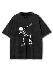 skeleton soccer Washed T-Shirt