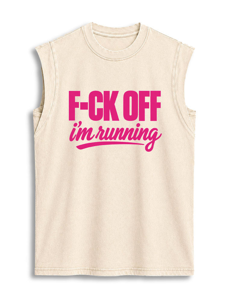 F-CK OFF i'm running Vintage Washed Cotton Tank Top