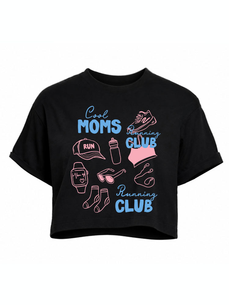 Cool Moms Running Club Crop Tops