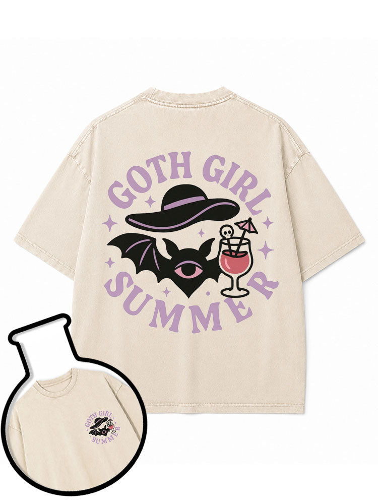 Goth Girl Summer Washed T-Shirt