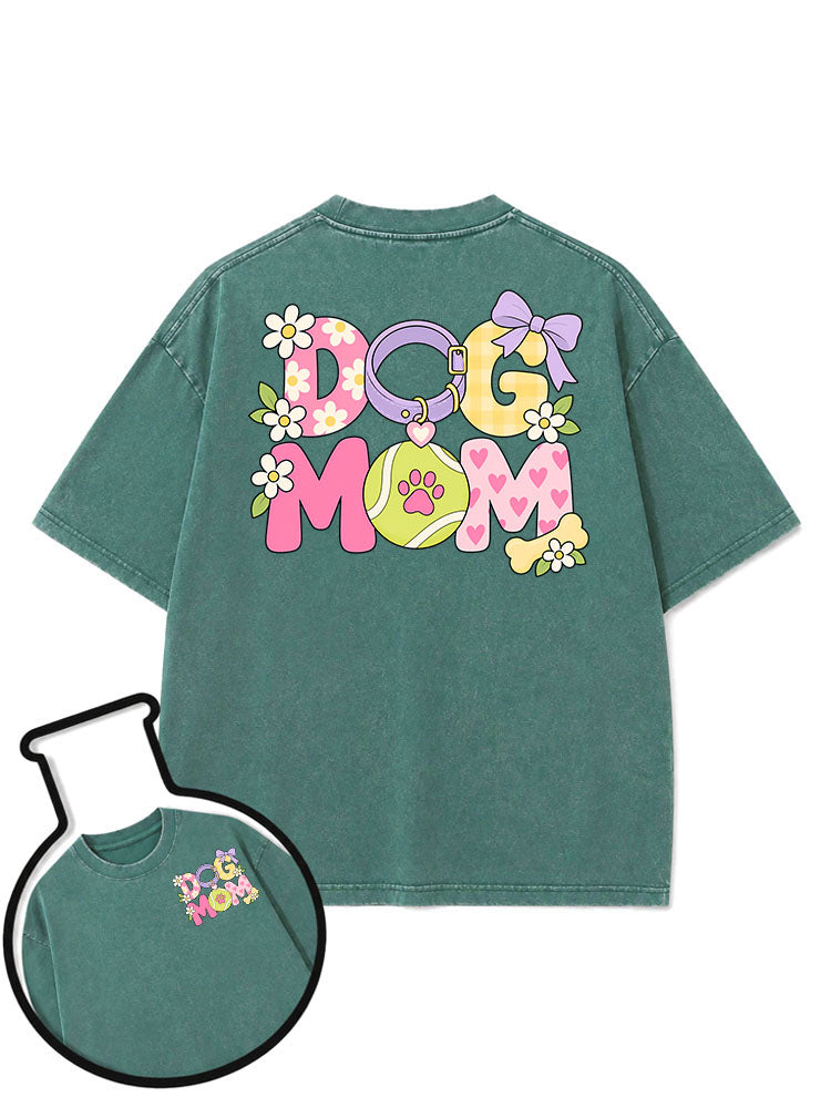 tennis dog mom Washed T-Shirt