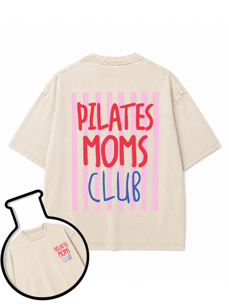 PILATES MOMS CLUB Washed T-Shirt