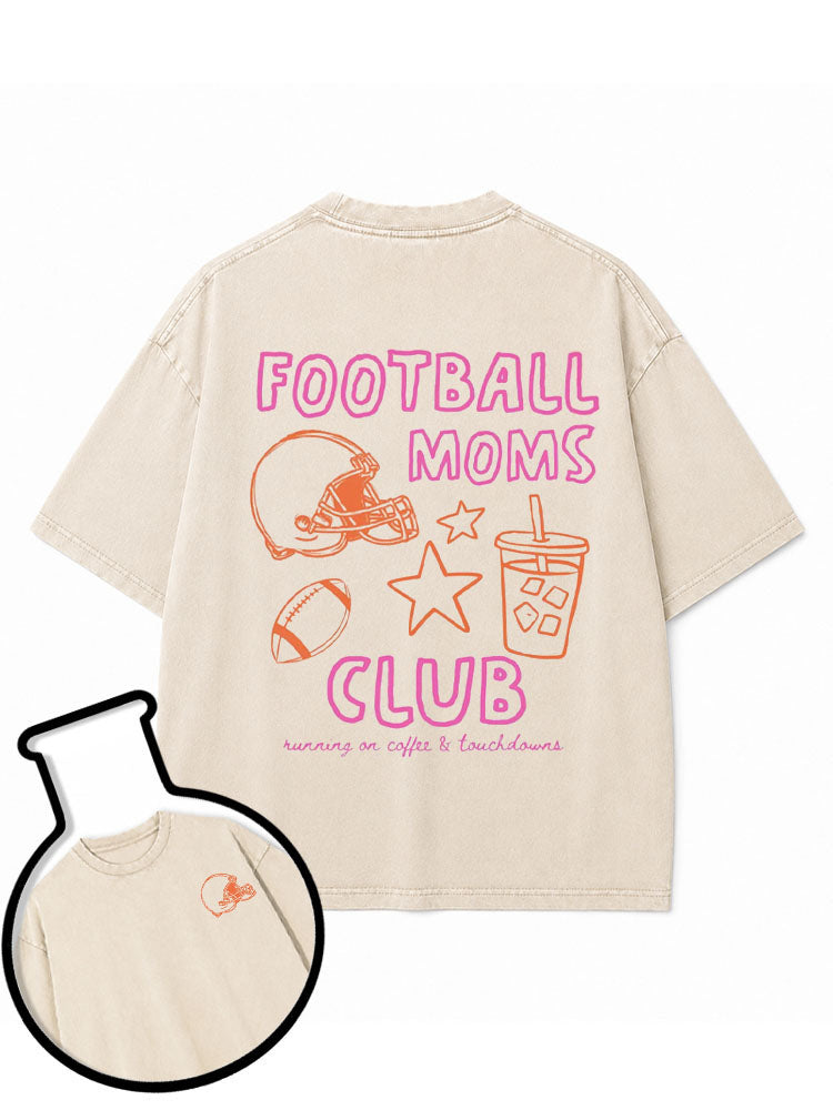FOOTBALL MOMS CLUB Washed T-Shirt