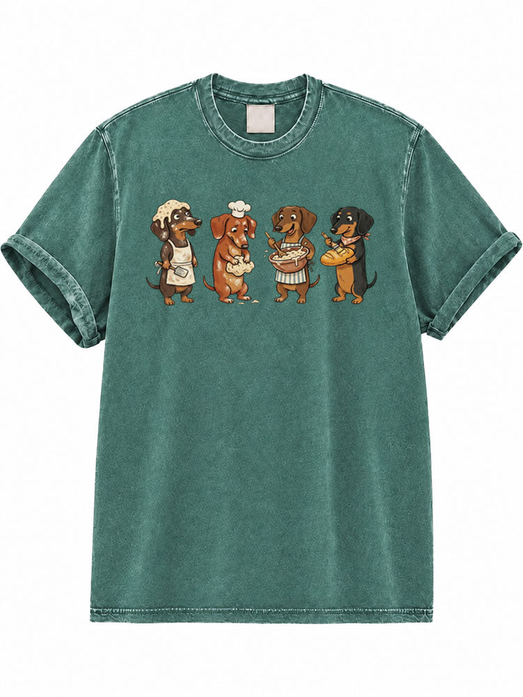 Wiener Dog Baker Washed T-Shirt