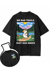 NO BAD TRAILS JUST BAD KNEES Washed T-Shirt