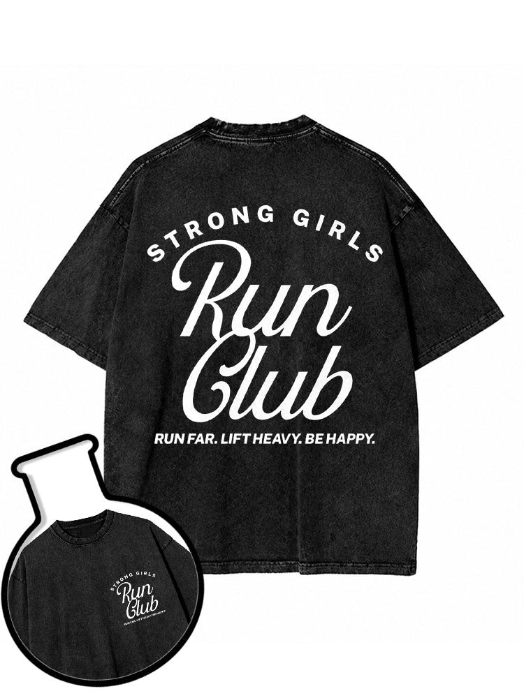 STRONG GIRLS Run Club Washed T-Shirt