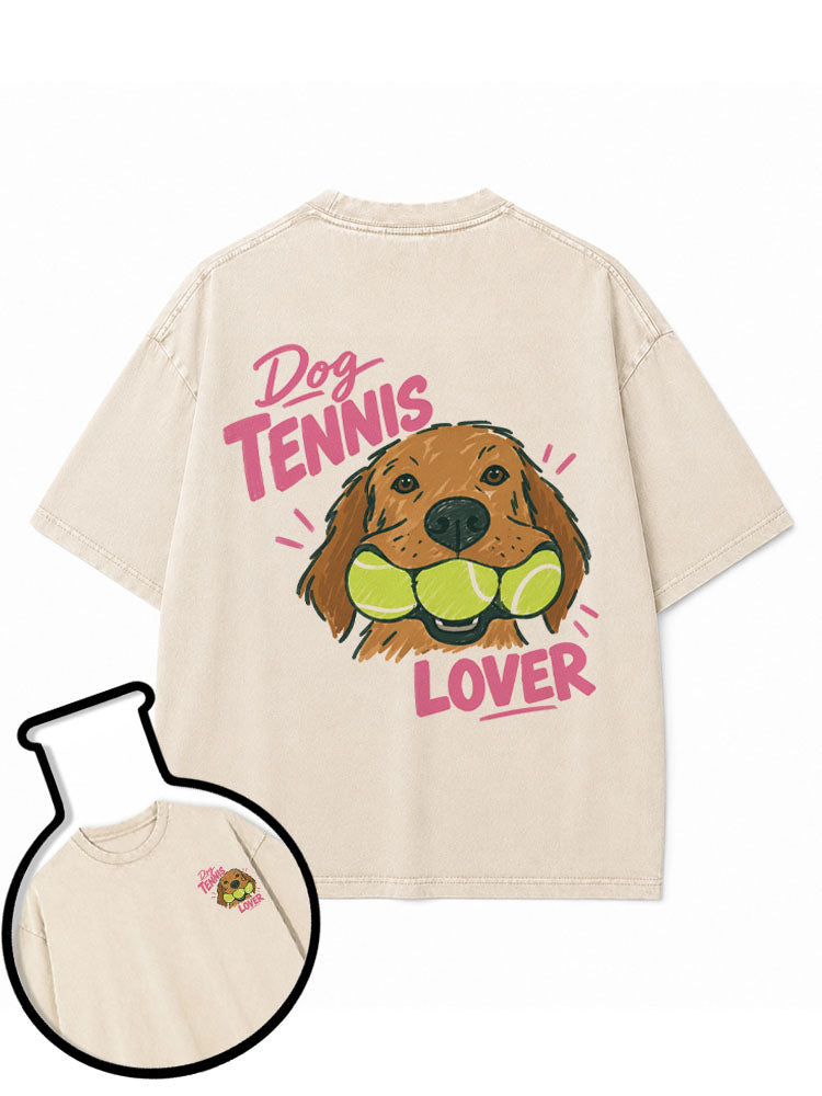 Dog TENNIS LOVER Washed T-Shirt