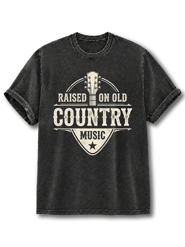 Raised On Old Country Music Washed T-Shirt