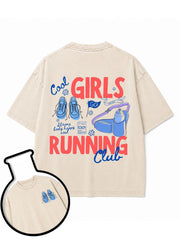 COOL GIRLS RUNNING CLUB STRONG BODY HAPPY SOUL Washed T-Shirt