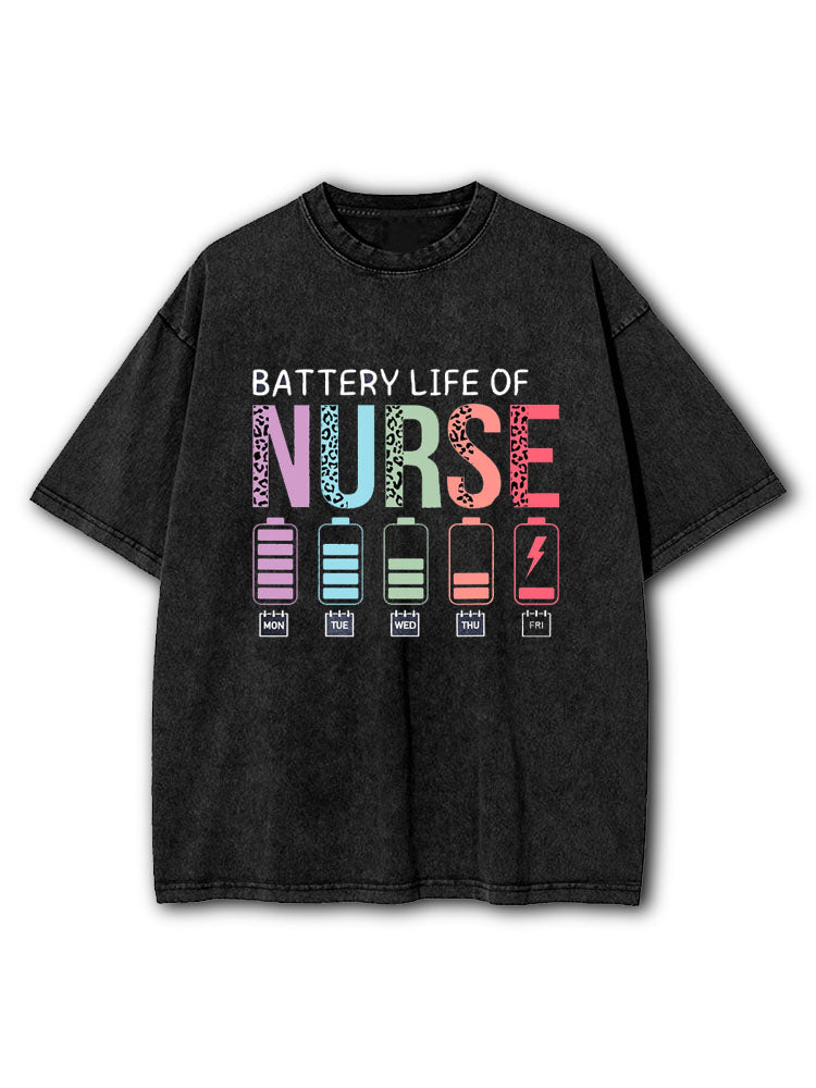 Battery Life of A Nurse Washed T-Shirt