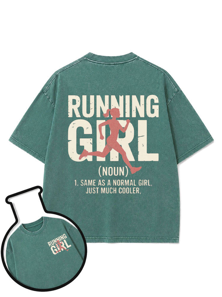 RUNNING GIRL Washed T-Shirt