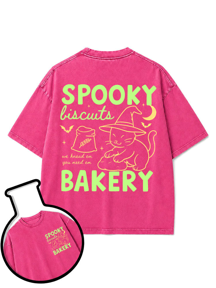 SPOOKY biscuits BAKERY Washed T-Shirt
