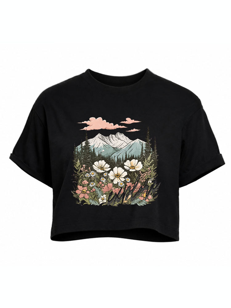 Explore Mountain Wildflower Crop Tops