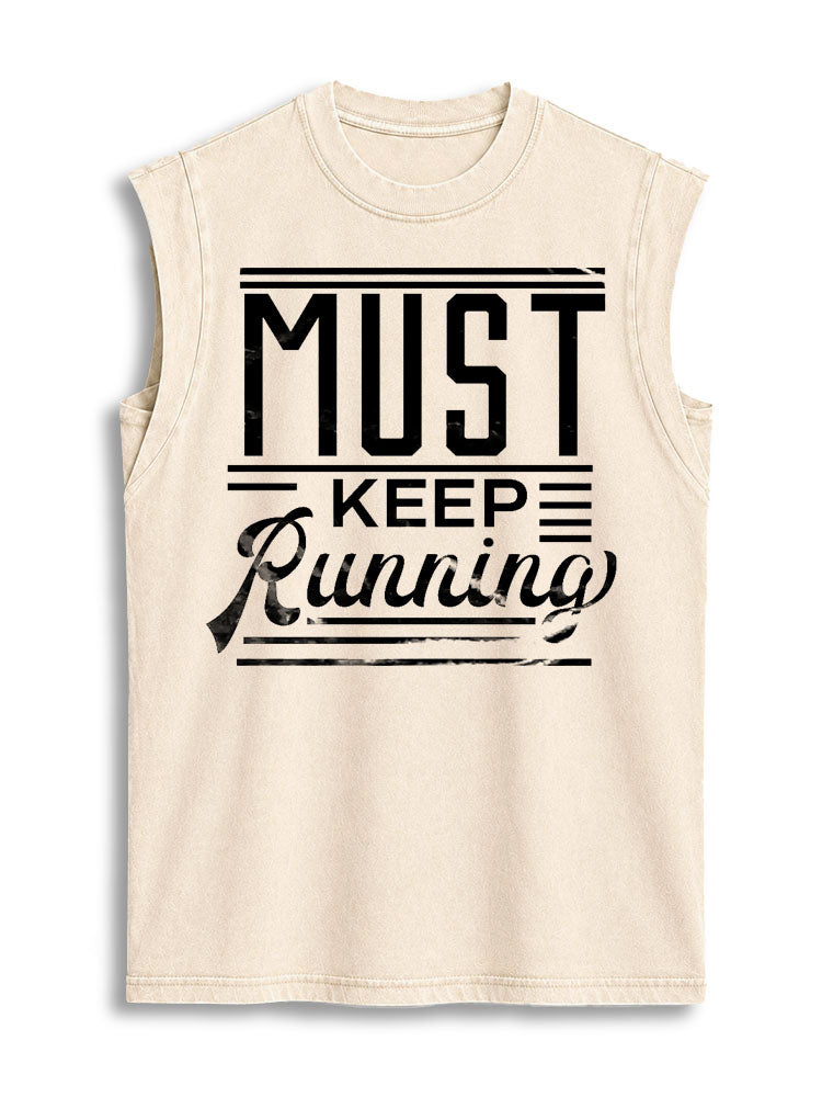 Must Keep Running Vintage Washed Cotton Tank Top