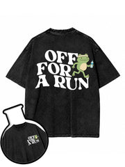 OFF FOR A RUN Washed T-Shirt