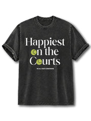 Happiest on the Courts Washed T-Shirt