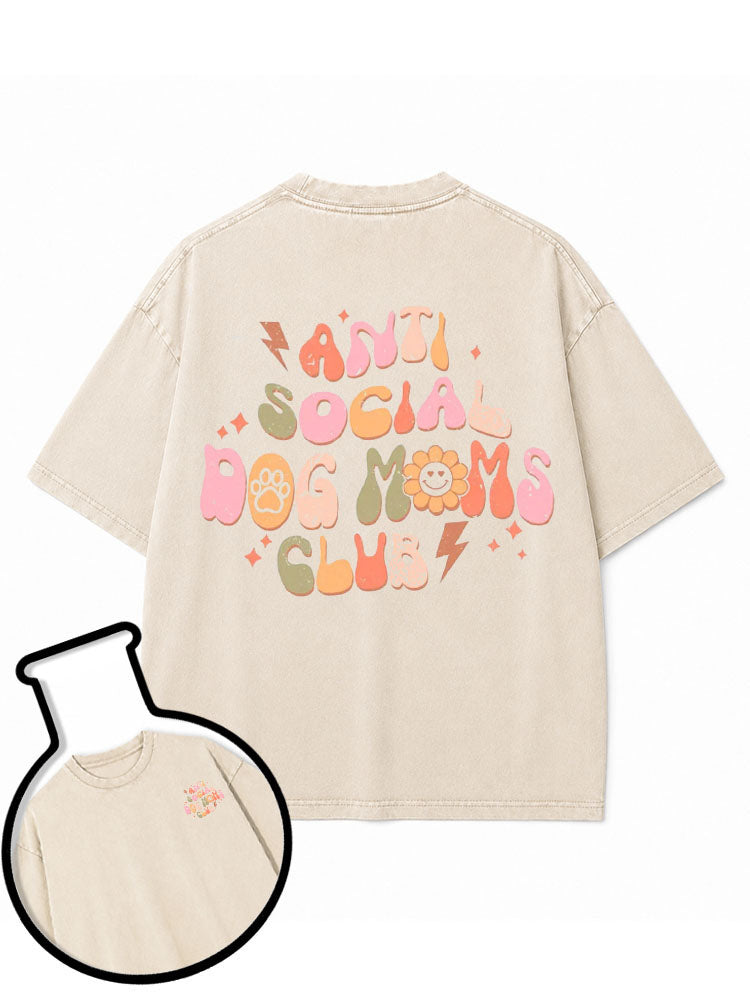 ANTI SOCIAL DOG MOMS CLUB Washed T-Shirt