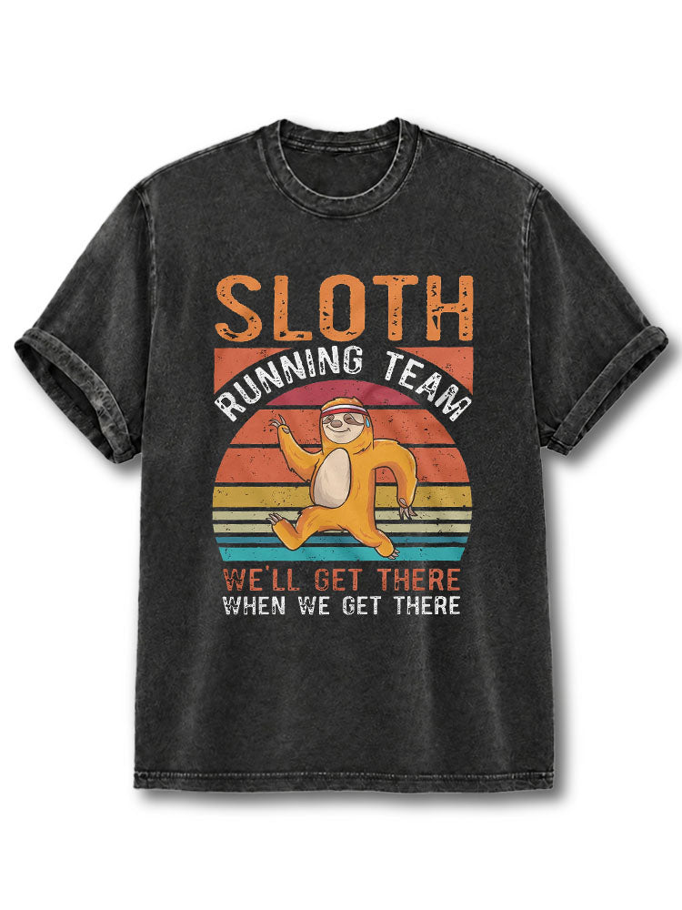 Sloth Running Team Washed T-Shirt