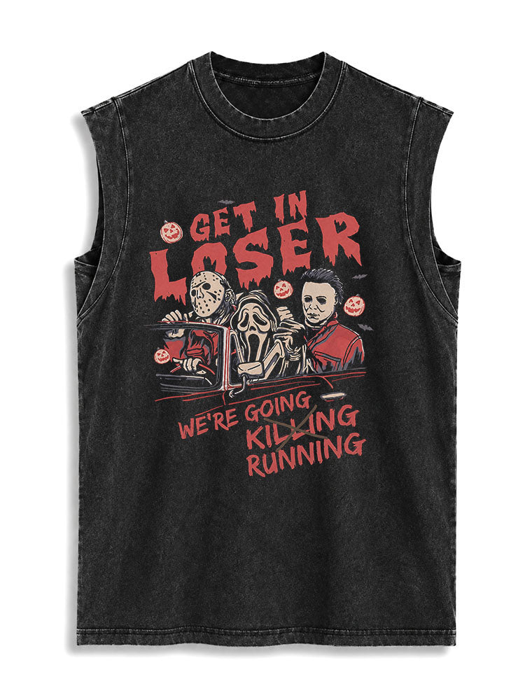 GET IN LOSERWE'RE GOING RUNNING Vintage Washed Cotton Tank Top