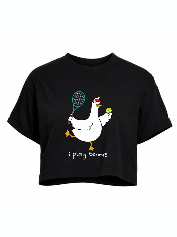 i play tennis Crop Tops