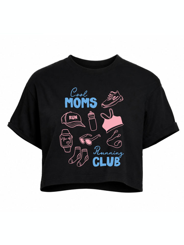 Cool Moms Running Club Crop Tops