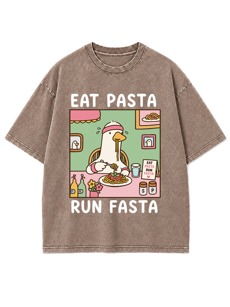 EAT PASTA RUN FASTA Washed T-Shirt