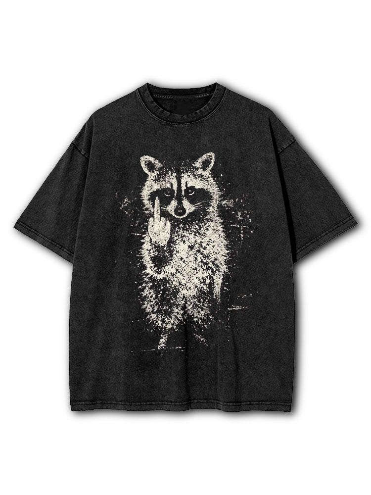 Funny Sarcasm Raccoon Washed T-Shirt