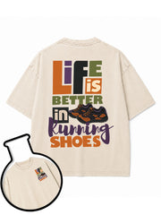 LIFE IS BETTER IN RUNNING SHOES Washed T-Shirt