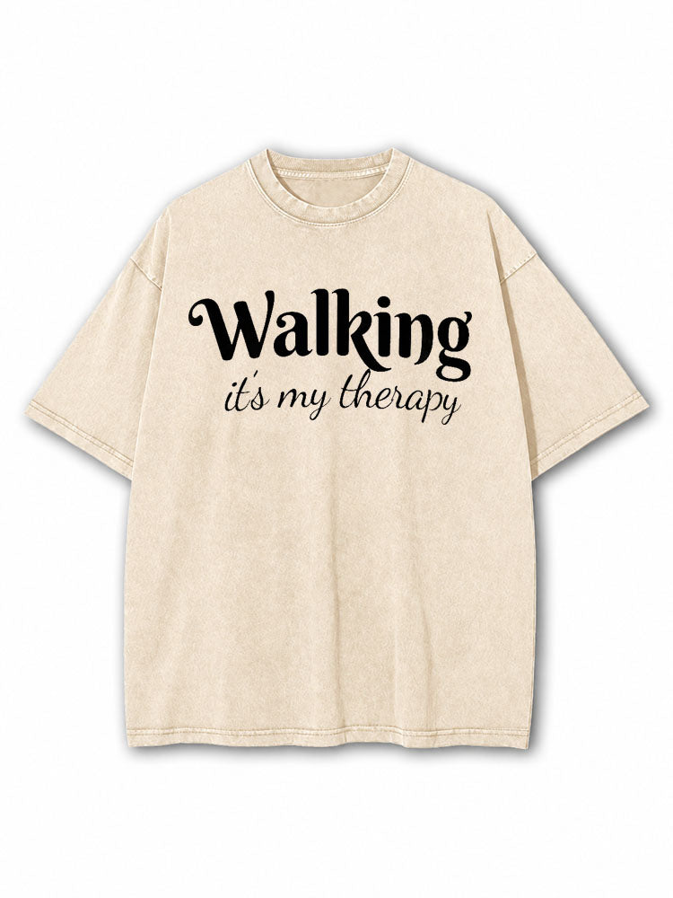 Walking Its My Therapy Washed T-Shirt